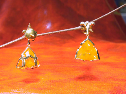 Fire opal earrings